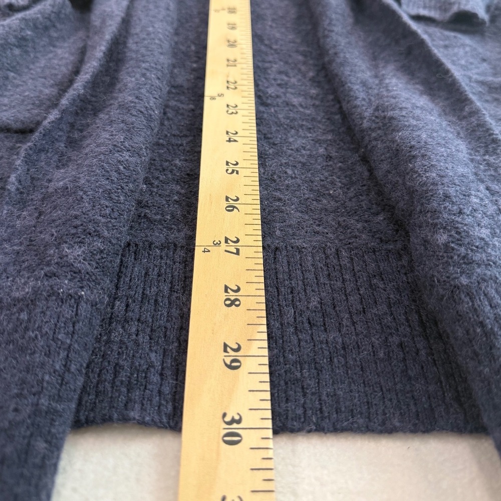 Michael Kors Cardigan Navy Blue Womens Size Medium Open Front Wool Blend Pockets - Picture 4 of 9